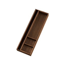 flexxa Mehrzweckeinsatz schiebbar 170-270mm, Tiefe 522 H:52mm, Nussbaum geölt