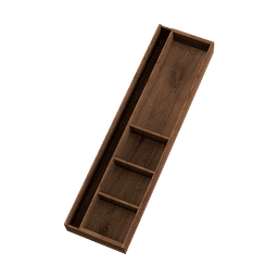 flexxa Mehrzweckeinsatz schiebbar 170-270mm, Tiefe 622 H:52mm, Nussbaum geölt